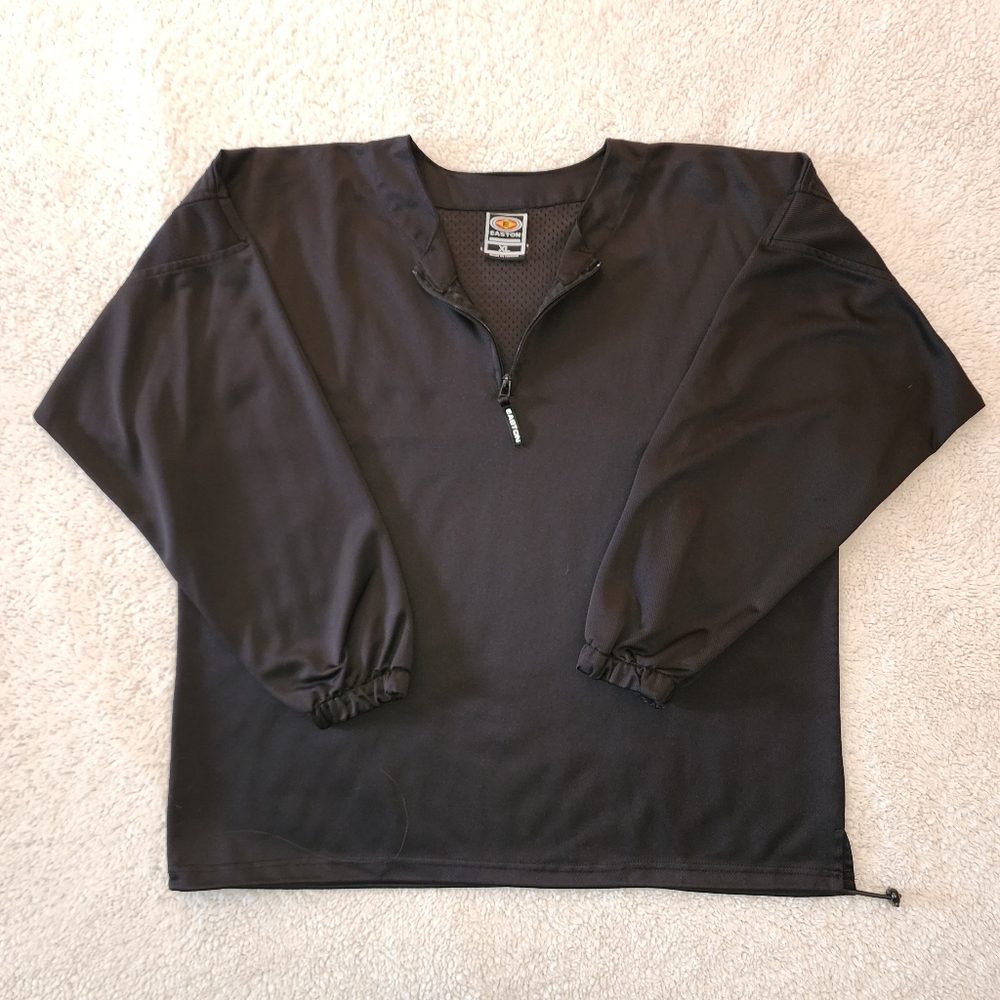 Easton 1/4 Zip Men's XL Black Pullover Warm-up Baseball Vented Jacket